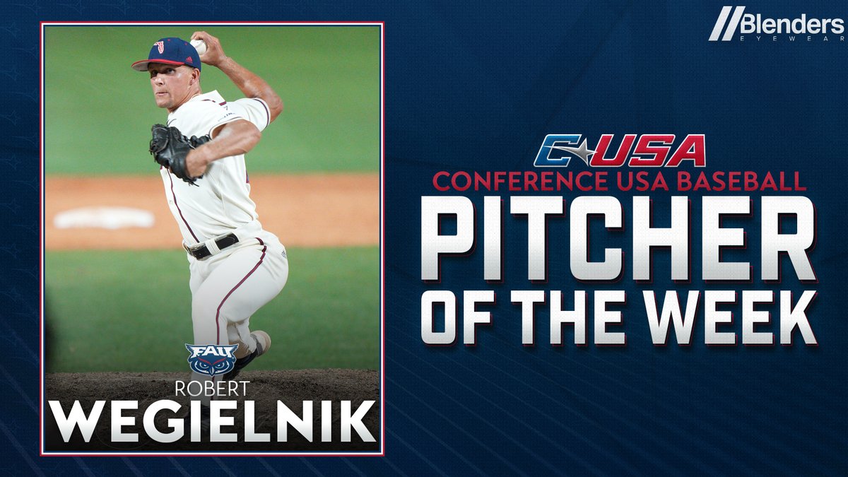 ⚾️ 𝗣𝗶𝘁𝗰𝗵𝗲𝗿 𝗼𝗳 𝘁𝗵𝗲 𝗪𝗲𝗲𝗸 ⚾️

<a href="/FAUBaseball/">Florida Atlantic Baseball</a>’s Robert Wegielnik is the #CUSABASE Pitcher of the Week presented by <a href="/BlendersEyewear/">Blenders //</a>!

🏅2️⃣ | bit.ly/3pEc2Vk