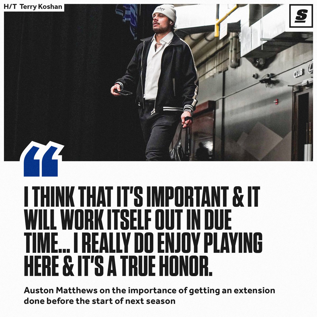 theScore's tweet photo. Auston Matthews makes it known that he intends to stay in Toronto. 🍁 https://t.co/9ZTXvoRnpI https://t.co/clv5ZD3nwz