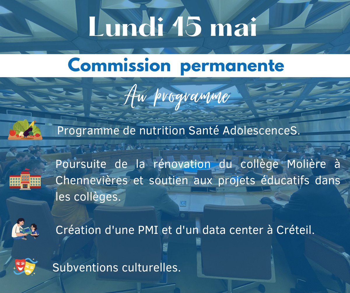 Les Républicains, Libres ! et Indépendants du 94 (@lrli_94) on Twitter photo 📣 Les élus <a href="/LRLI_94/">Les Républicains, Libres ! et Indépendants du 94</a> siégeaient ce matin en Commission Permanente avec 49 points à l'ordre du jour.
Assainissement, subventions culturelles, projets éducatifs dans les collèges, santé… les élus agissent concrètement pour le quotidien des Val-de-Marnais. 📣 Les élus <a href="/LRLI_94/">Les Républicains, Libres ! et Indépendants du 94</a> siégeaient ce matin en Commission Permanente avec 49 points à l'ordre du jour.
Assainissement, subventions culturelles, projets éducatifs dans les collèges, santé… les élus agissent concrètement pour le quotidien des Val-de-Marnais.
