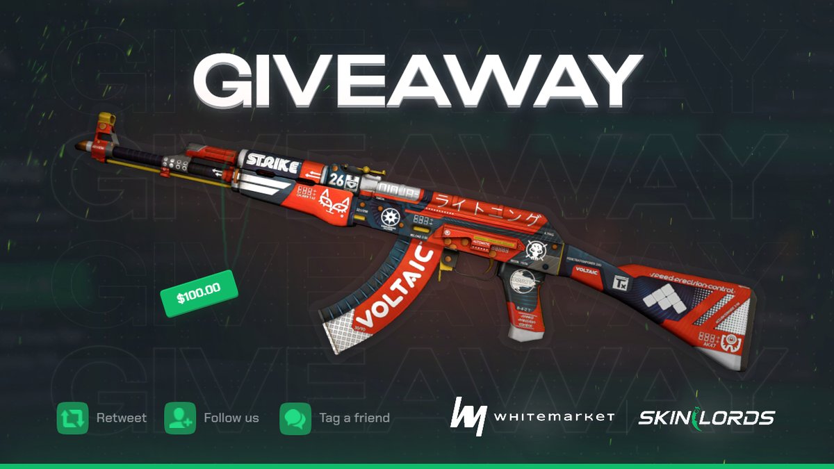 SkinLords's tweet image. AK-47 Bloodsport 🎁 CS:GO Skin Giveaway!

✅ To enter:
- Follow @whitemarketcsgo and us
- Retweet and Tag a friend

Ends in three days! Best of luck!