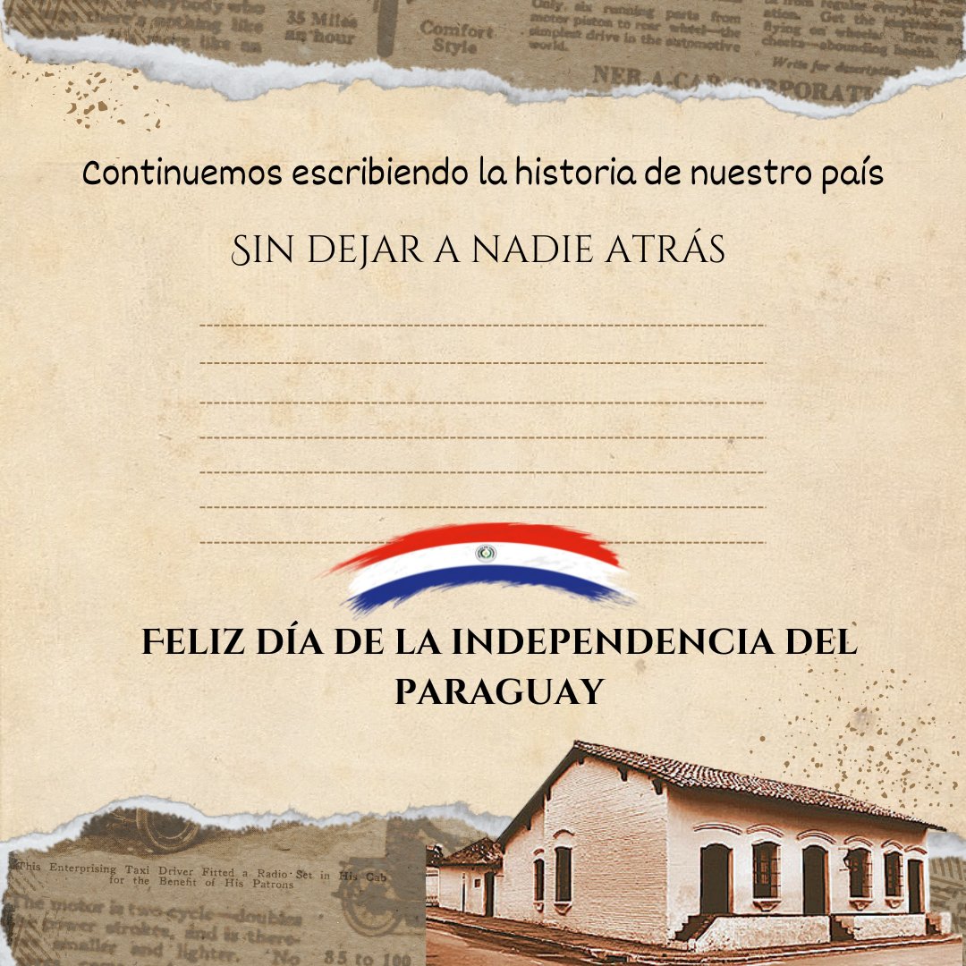 🇵🇾 212 años de Historia 🇵🇾
Feliz día de la Independencia del Paraguay 

#MesDeLaPatria #SinDejarANadieAtras #ComisionODSParaguay