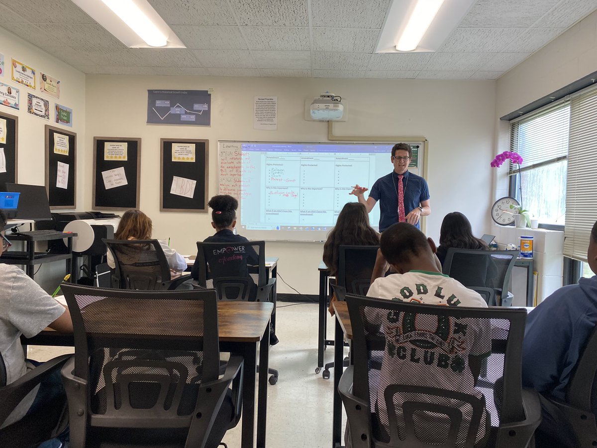 Glenn was delighted to welcome Senator Woodard as part of NC's Inaugural "Bring Your Legislator to School Day." As part of his visit, Senator Woodard had the opportunity to hear from students about their study of the Constitution, the amendments &amp; how those apply to our school.
