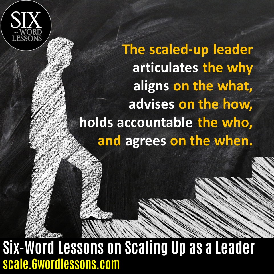 LonniePacelli's tweet photo. The scaled-up leader articulates the why aligns on the what, advises on the how, holds accountable the who, and agrees on the when #leadershipquotes #nursing  #thrivingleaders #newmanager #pastor #nonprofit #PTA https://t.co/pK6OaFDtuR #ad https://t.co/UbPPyP0JRn