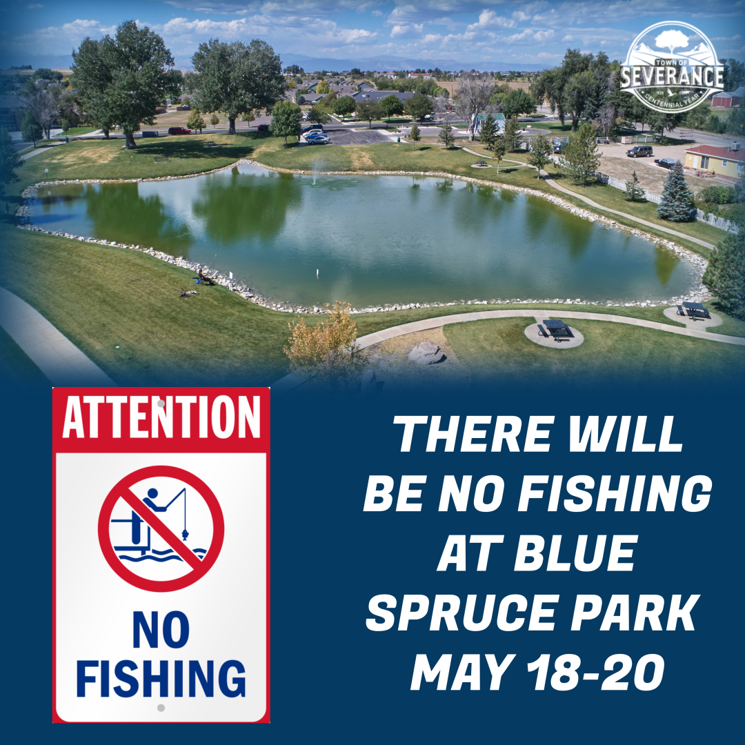 TownofSeverance's tweet photo. In preparation for our Kids Fishing Derby this weekend, Blue Spruce Park will be closed from May 18th- May 20th. We appreciate your patience!

#townofseverance #severanceco #kidsfishingderby #bluesprucepark #severancecommunity #2023events https://t.co/DgeeMfKGUm
