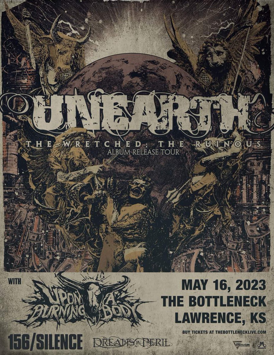 Tomorrow night!! <a href="/Unearthofficial/">UNEARTH</a> <a href="/UABB/">Upon A Burning Body</a> <a href="/TheBottleneck/">The Bottleneck</a> #metal #deathmetal #deathcore #hardcore #kansascity #unearth #uponaburningbody 

Spotify: open.spotify.com/album/3bWFpBV6…
