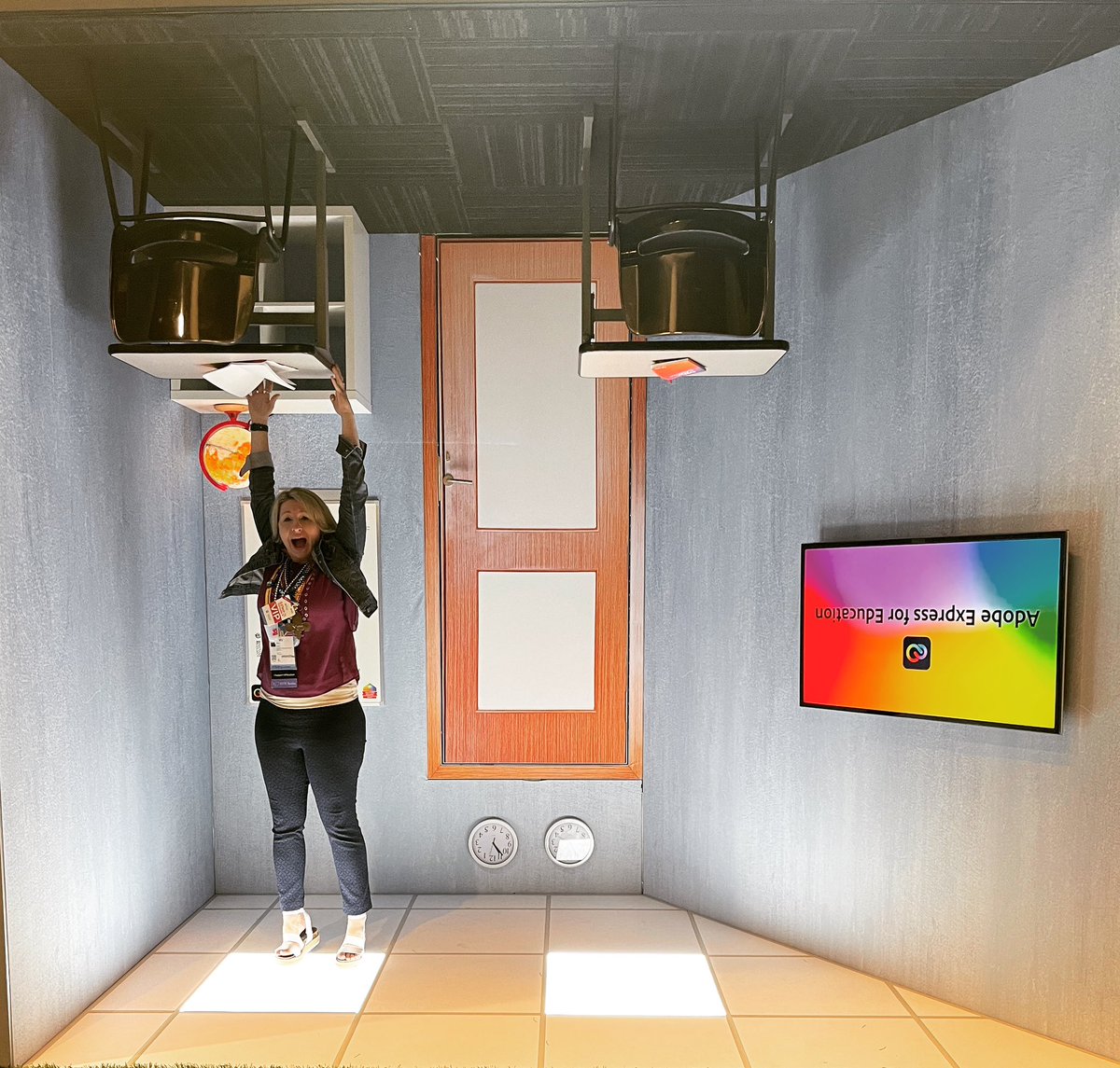ISTE LOVE! 😍❤️ My FAVE ISTE memory was the @adobeexpress upside down classroom! Such great ideas to use with my students & fellow educators! 🔥My passion for student voice & creativity was ignited 🔥 @isteconnects @ISTEofficial #ShareYourISTELove #ISTELive