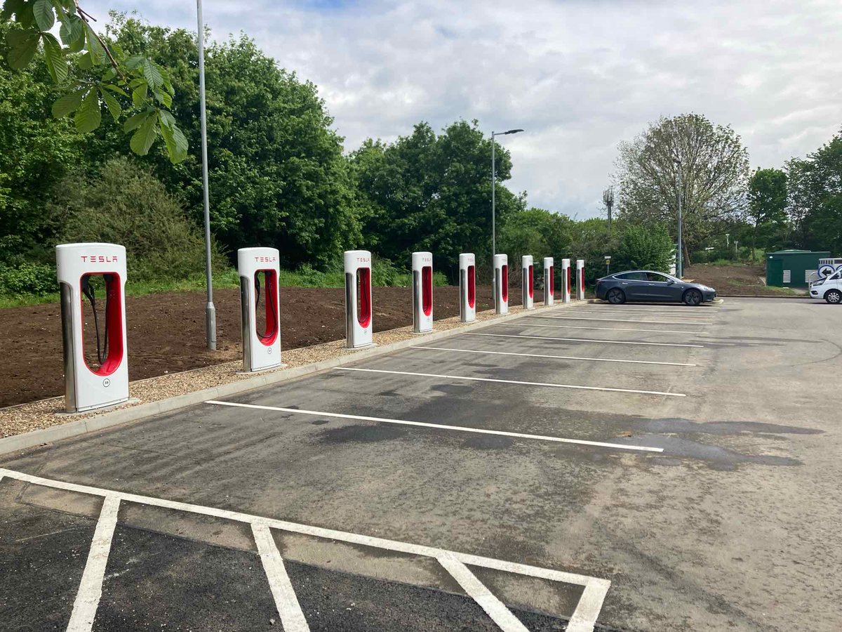 Tesla Charging on Twitter "New Tesla Supercharger Heston, UK Westbound (12 stalls) https