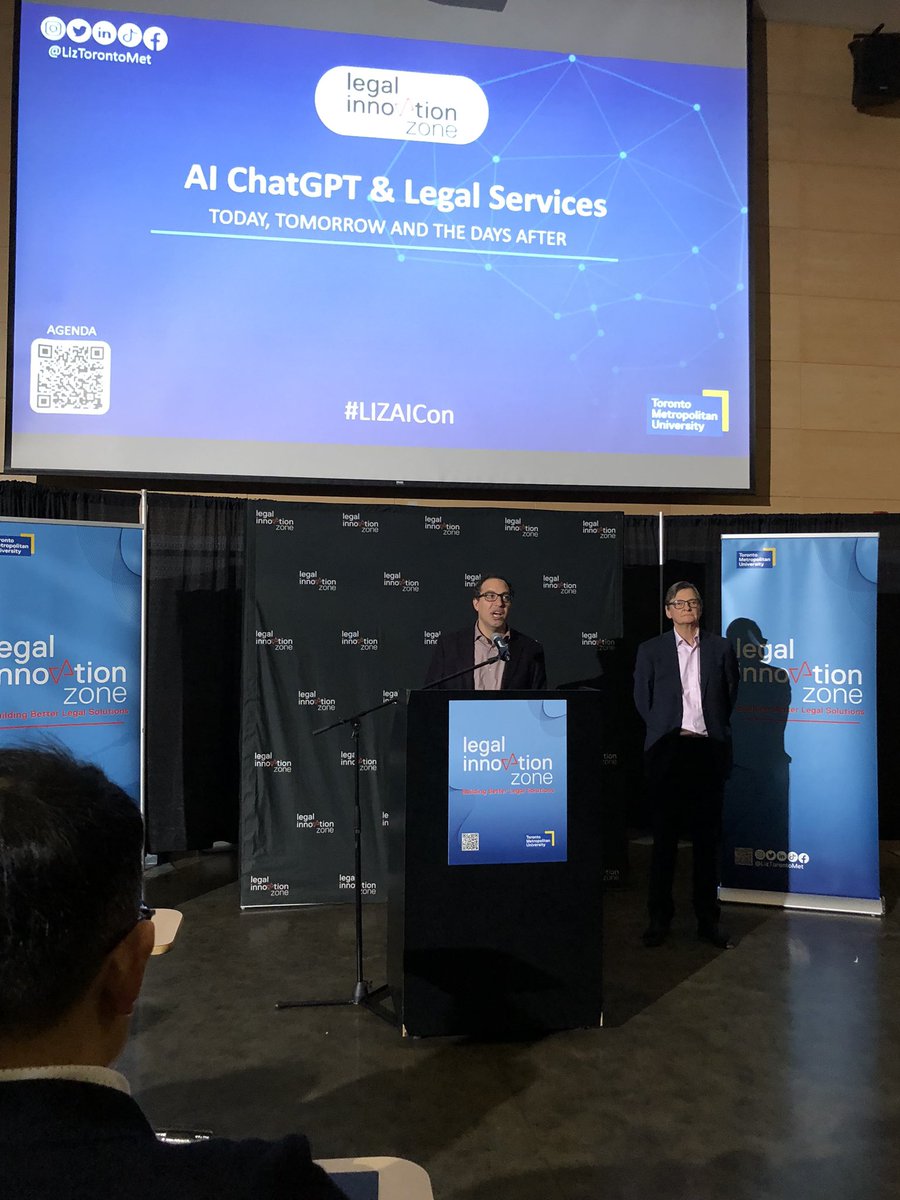 CanadaLegal's tweet photo. AI ChatGPT &amp; Legal Services conference today at @LIZTorontoMet #LIZAICon https://t.co/jRCn8GKXdX