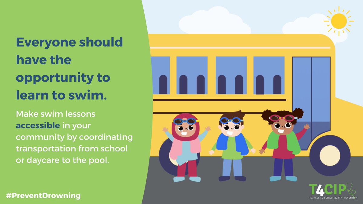 A10) We want to advocate for all children to have access to swimming lessons! #PreventDrowning  Use the @USASwimming website to help locate lessons in your community- usaswimming.org/parents/learn-…