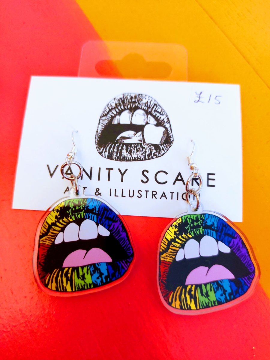 Vanity Scare Art on Twitter "Rainbow Lips Earrings made from recycled