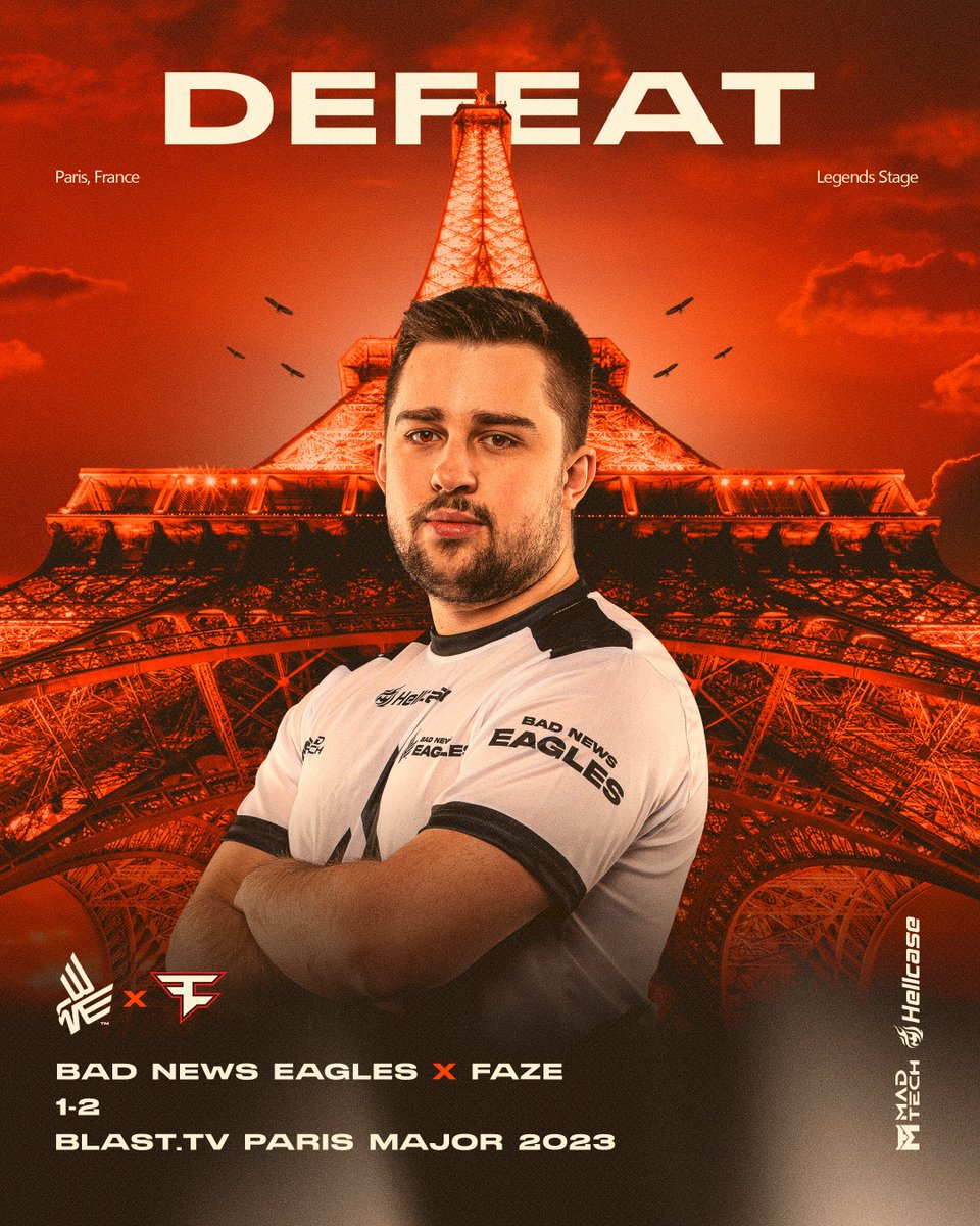 So close yet so far, the last CS:GO Major ends here for us.

Thank you to everyone for your support.♥️

#bNE🦅