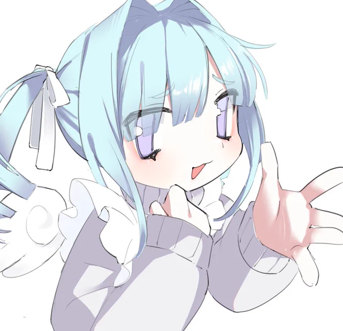 ふだんしない絵柄で普段描かない髪型描いてる