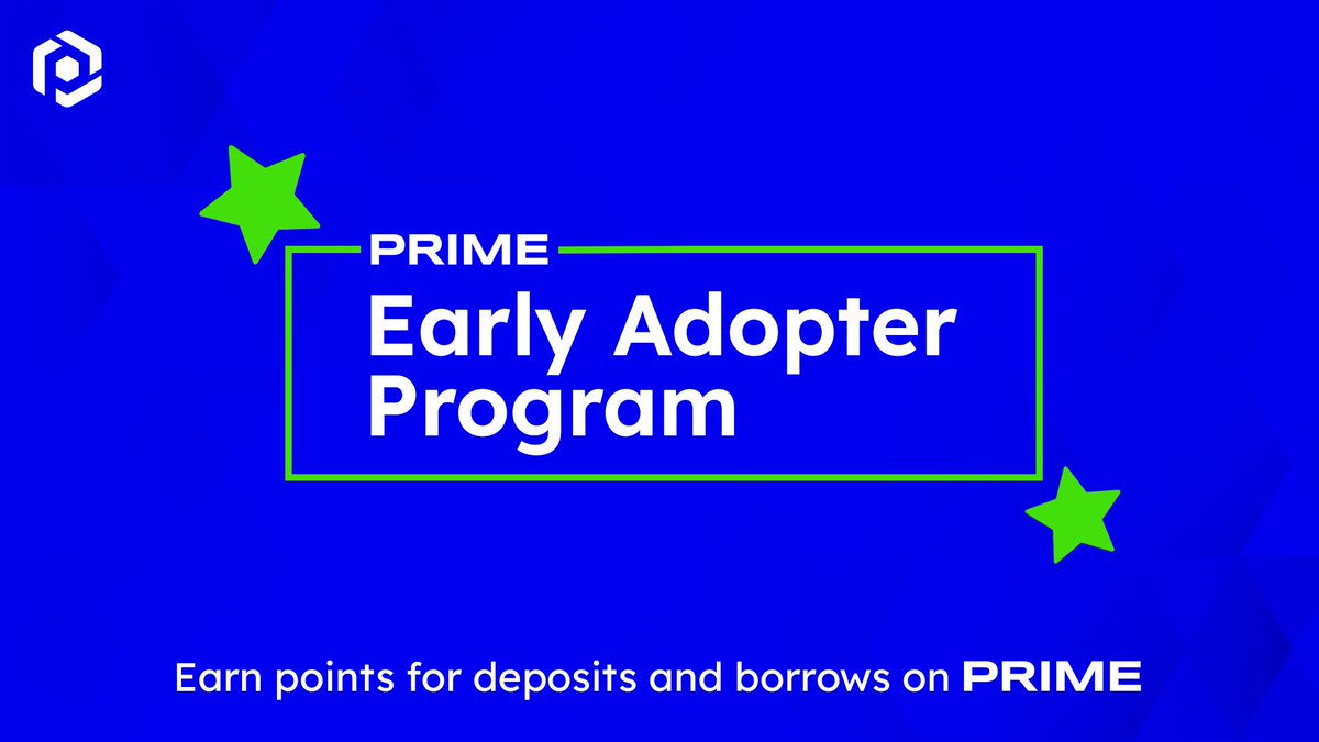Earn points on Prime Protocol for every deposit or borrow transaction!

$1 = 1 point per year, deposit/borrow more and earn more points! Points accrue automatically, and your rate increases the longer you keep your positions open 📈

Get started now! 👇
app.primeprotocol.xyz