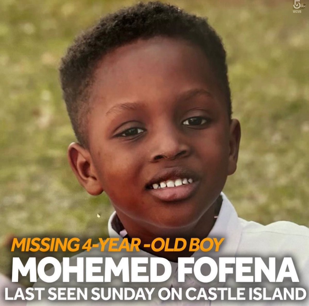 The search for missing 4-year-old Mohemed Fofena (pictured) has resumed at Castle Island in South Boston this morning.
Mohemed was wearing a gray hooded sweatshirt, blue jeans, and blue footwear when he was last seen playing in a park around Castle Island.