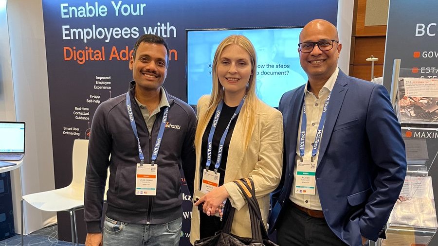 whatfix's tweet image. Team #Whatfix is having an awesome time at the @Gartner_inc  Digital Workplace Summit! 
Swing by booth #501, for a quick chat on #technology adoption!
#GartnerDW #digitaladoption