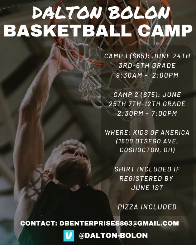 Check out Dalton's camp this summer! Dalton is an Indian Valley Grad, a D2 All-American, and a former D1 basketball player.

forms.gle/LPd74f4soEDefw…