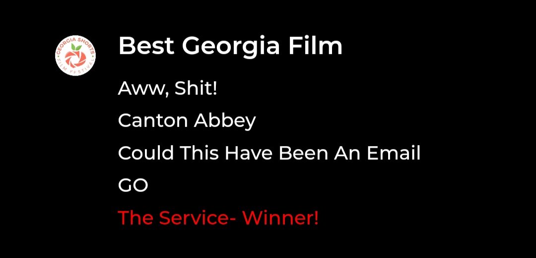 irving_cin's tweet photo. Congratulations to @susanlgallagher @WriterJennDunn @julieohora and everyone who was involved in the making of the film #TheService, which WON 🏆 Best Georgia Short Film Award at the @GeorgiaShortsFF this weekend!! ⭐👏⭐👏⭐ Well done guys!!! ❤ https://t.co/23fmi9n1Yt