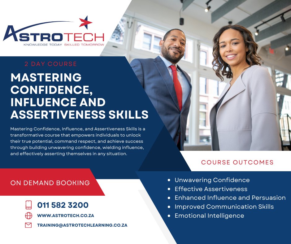 Boost your confidence, influence, and assertiveness! Join our transformative course, visit astrotech.co.za/mastering-conf…
 #ConfidenceMatters #InfluenceSkills #AssertivenessTraining #PersonalDevelopment #UnlockYourPotential #SuccessMindset #EmpowermentJourney #ProfessionalGrowth