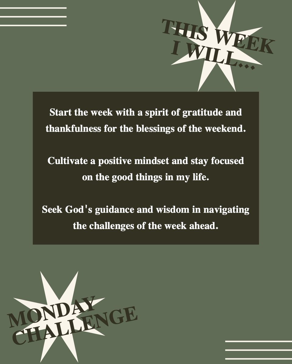 WWMBChurch's tweet photo. As we begin a new week, here are three commitments to help us have a better week!
#MotivationMonday https://t.co/PgXsuz6Ct1