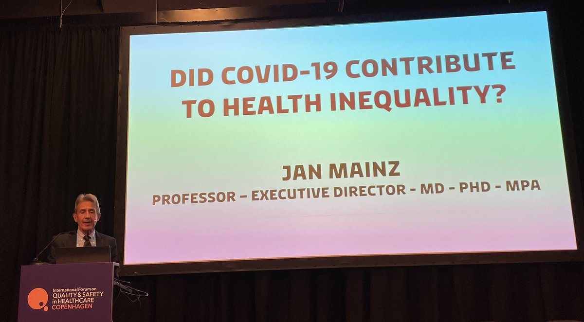 @ValgreenKnudsen Now @Jan_Mainz is asking: Did COVID-19 contribute to health inequality? #Quality2023