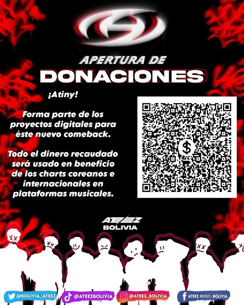 🚨'DONACIONES COMEBACK' 🚨
ATEEZ BOLIVIA

La fanbase abre alternativas de Donaciones.

#ATEEZ @ATEEZofficial
#에이티즈  #ATEEZisCOMING

Puedes comunicarte por DM en Twitter, Facebook, Instagram y TikTok
👇