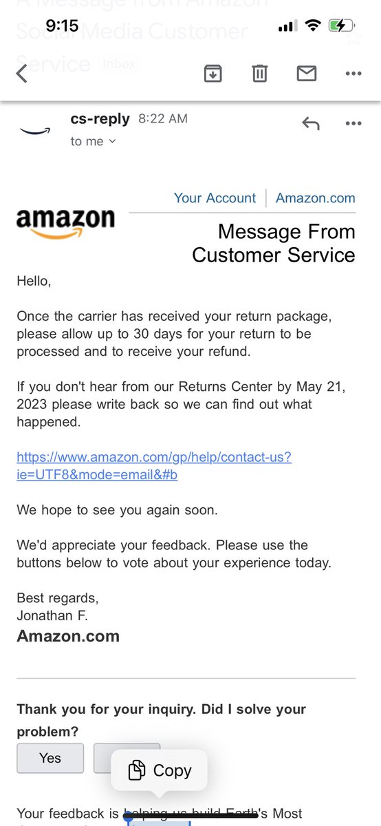 eamac24's tweet photo. .@AmazonHelp You have proof I no longer have the package, @PurolatorHelp have it, but  I am asked to provide the order information because Amazon “really want to help me out” and the reply says to wait a month to ask for that.  🤬. https://t.co/OsWOwgjOaQ