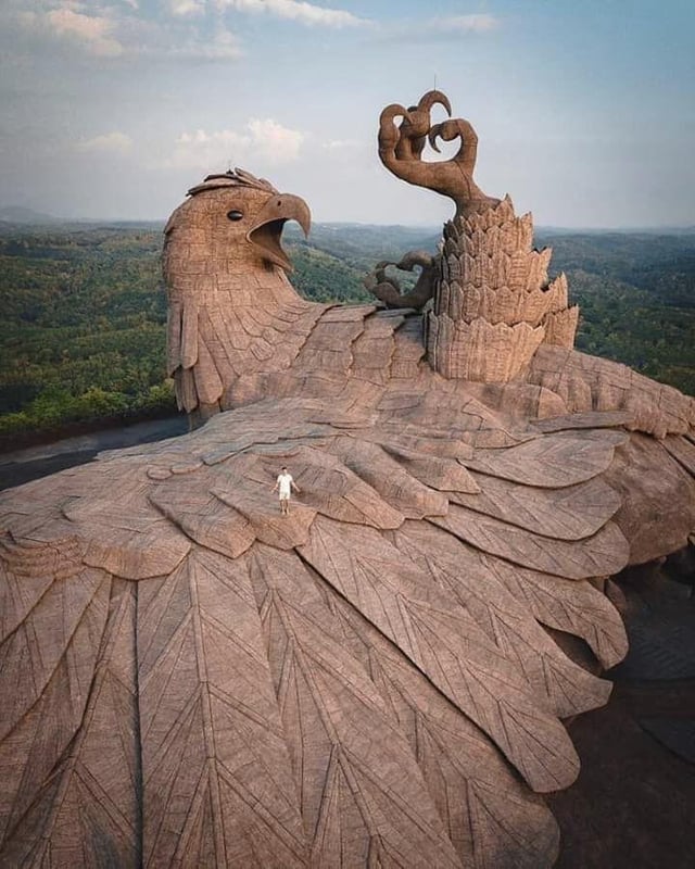 The largest bird sculpture on Earth. The artist spent 10 years creating this bird sculpture (200ft).