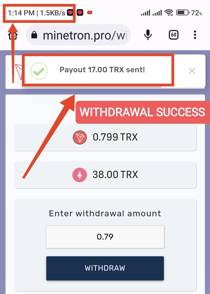 Crypto_Guide_'s tweet photo. Today is my 4 withdrawal from this website which I earn from this  website for free. You can see how quickly this website sends withdrawal to the account

Website 🔗 links 👇
https://t.co/ZzLf87oUaz

#Minetron
#Bitcoin      
#Ethereum 
#SHIBAI 
#Dogecoin 
#earnings https://t.co/nKlg2ExtJO