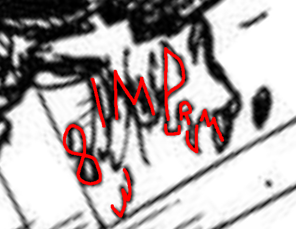 #今週のワンピ 
コメント欄で
野田クリスタルさんが気づいた
コブラ王のダイイング・メッセージを
読んでみてくれと言われたので
やってみました・・

IM PURUM 83 ？

IM(イムは)
PURUM(純粋な)
83(闇)

ん〜w わからん、適当ですw