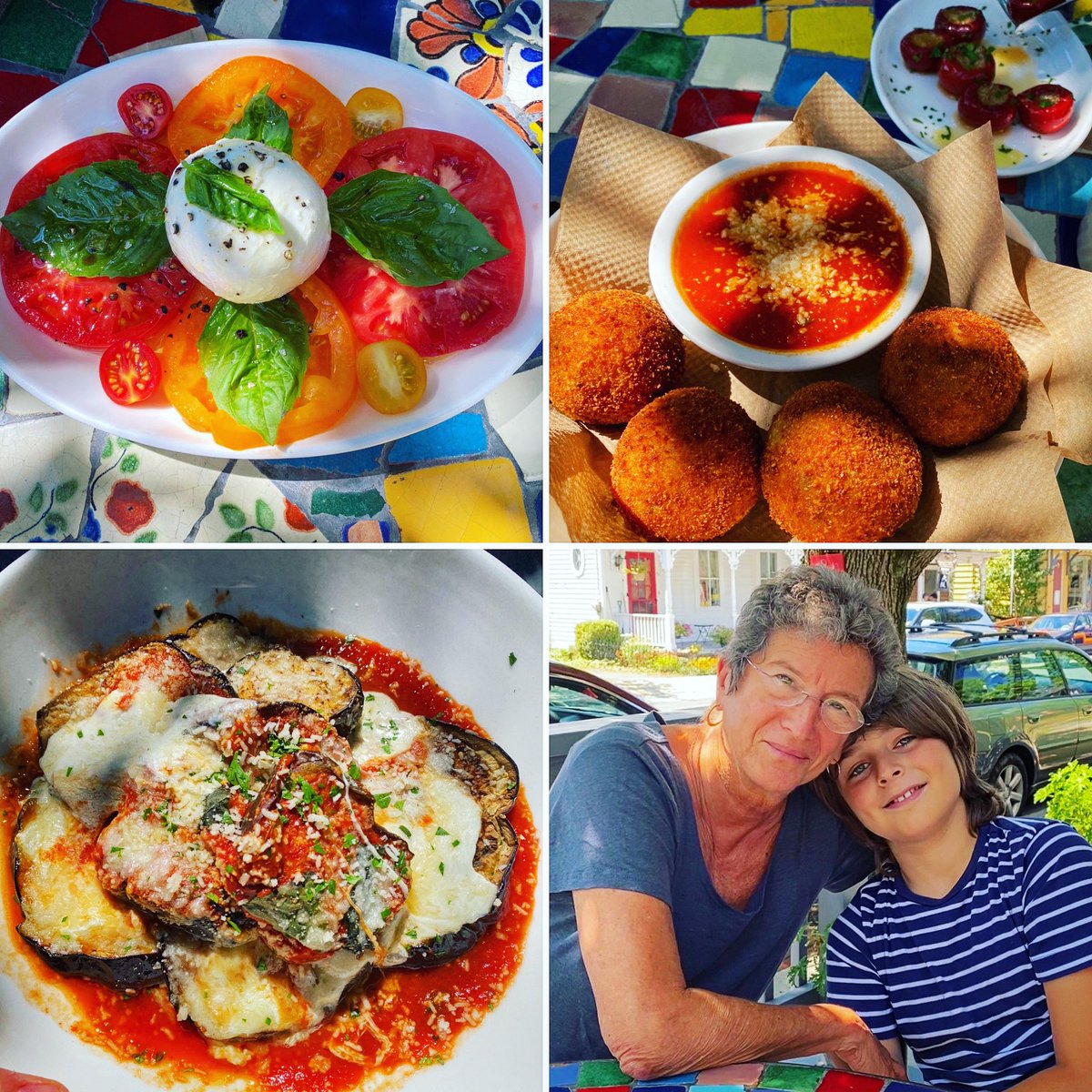 Happy #meatlessmonday #vegetarian #italianlunch #caprese #arancini #eggplant #marinara #meatfreemonday #plantbased #onelove #onedayaweekdonteatmeat 🌱