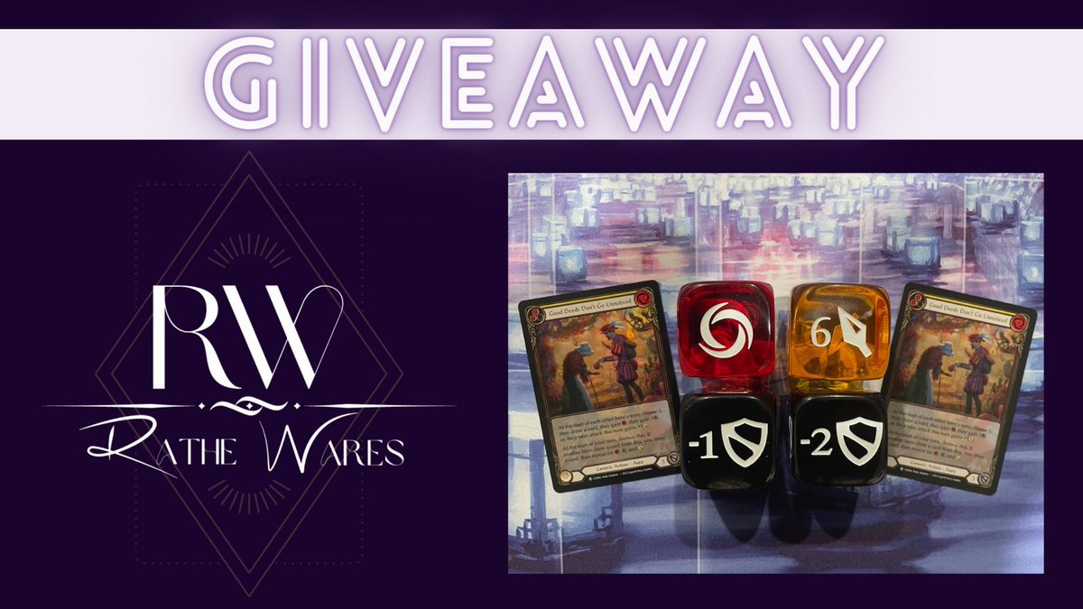 Giveaway to celebrate our first sale on Friday, May 19th!

Win FOUR official <a href="/fabtcg/">Flesh and Blood</a> jumbo dice and 2 Good Deeds promos! 

—TO ENTER—
🎲 Follow us
🎲 RT this post 
🎲 Join the email alerts on our website 
(No spam, ever 😉)

Winner drawn Sunday, May 21st at 7pm cst
#fabtcg