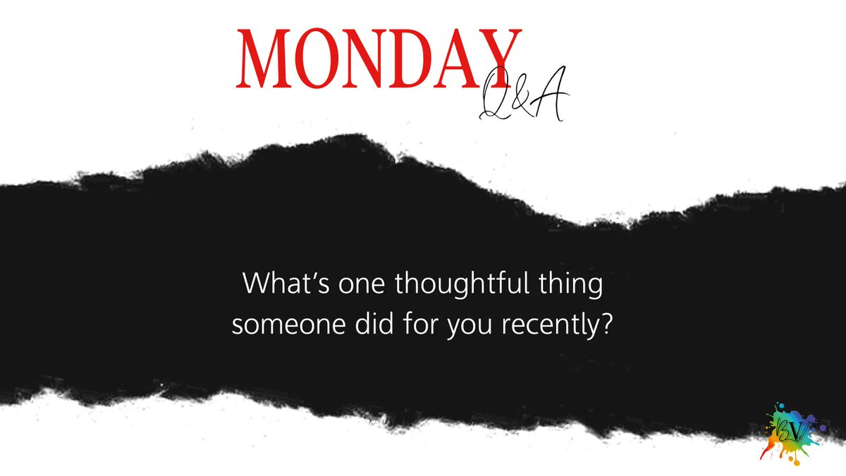 Good Morning, Book Nerds!

What's one thoughtful thing someone did for you recently?

#MondayQandA #BrighamVaughn #LGBTQAuthor #AuthorLife #GetToKnowMe #AuthorQandA #MMRomance #LGBTQRomance #AuthorInterview #AskAnything