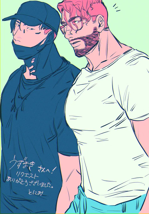 エアスケブ うずまきさんからのリクエストで【私服のプトミラ】です! お洒落服を着せようか迷ったんですが、インドアな2人だからコンビニ立ち寄るくらいのラフな私服着る機会の方が多いだろなと思って