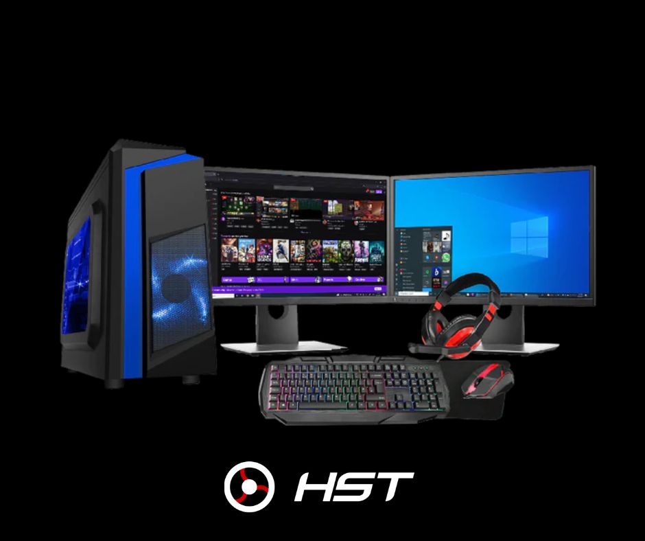 Our HST F3 Blue G Series 8GB RAM 500GB GT730 NVIDIA Gaming PC Dual Screen Bundle combines great #Gaming with affordability. At just £299, this #GamingPC #Bundle features a dual screen setup, accessories, a #PC and more. 👾

Shop now! hst.co.uk/products/hst-f…