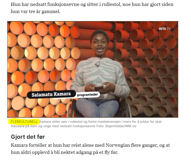 trinenb's tweet photo. Hei @vgnett Dette er en sak om at Sally Kamara ble nektet å fly fordi hun sitter i rullestol. Hvorfor i all verden er det relevant for saken at hun er flerkulturell..?? 
https://t.co/16pPnLkSyO https://t.co/HGFD1QKr6g