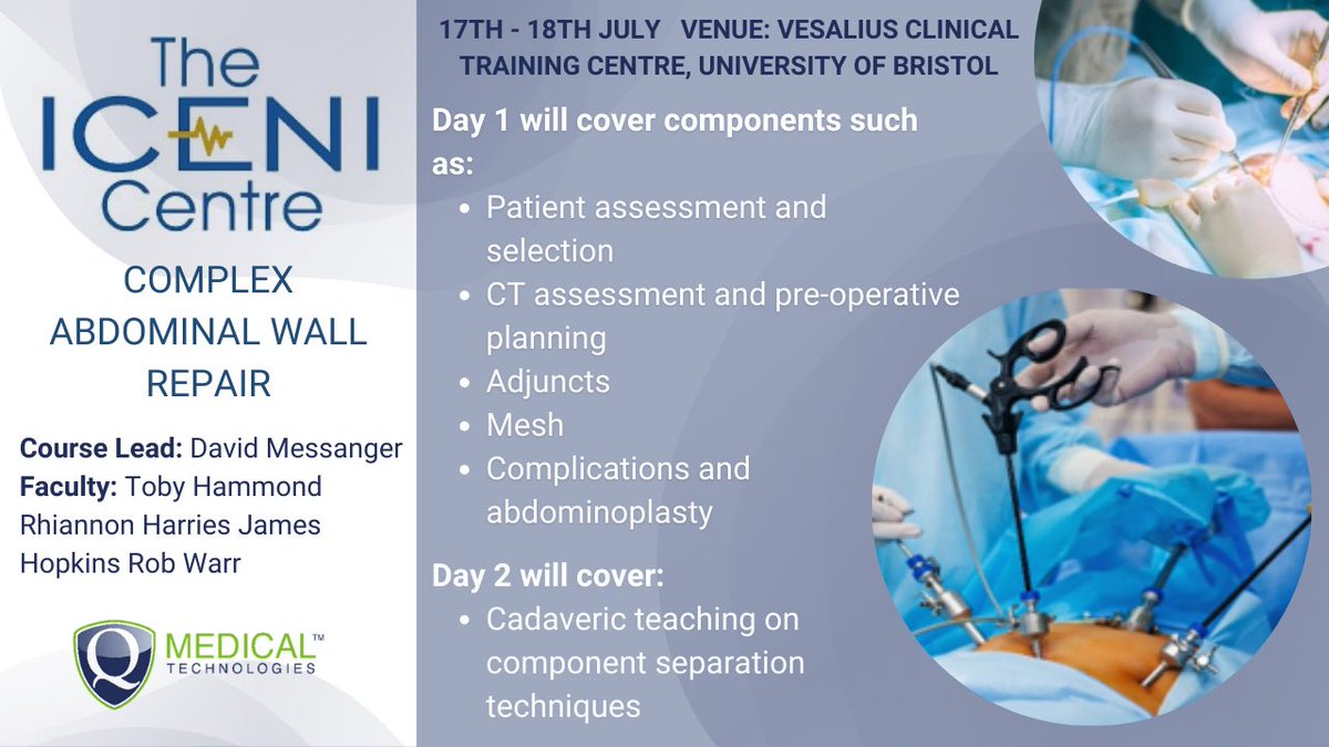 Proud to be partnering with the ICENI again for another CAWR Course. 

Please see the link to register: icenicentre.org/cawr-booking-p…

#ICENI #QMedical