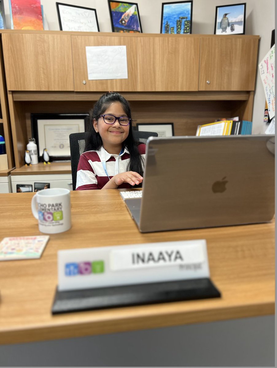 EPPenguins's tweet photo. We had two outstanding principal for the day students on Friday! Principal Inaaya and Principal Samantha had a great time running the school on Friday! https://t.co/PnIFftQ3gP