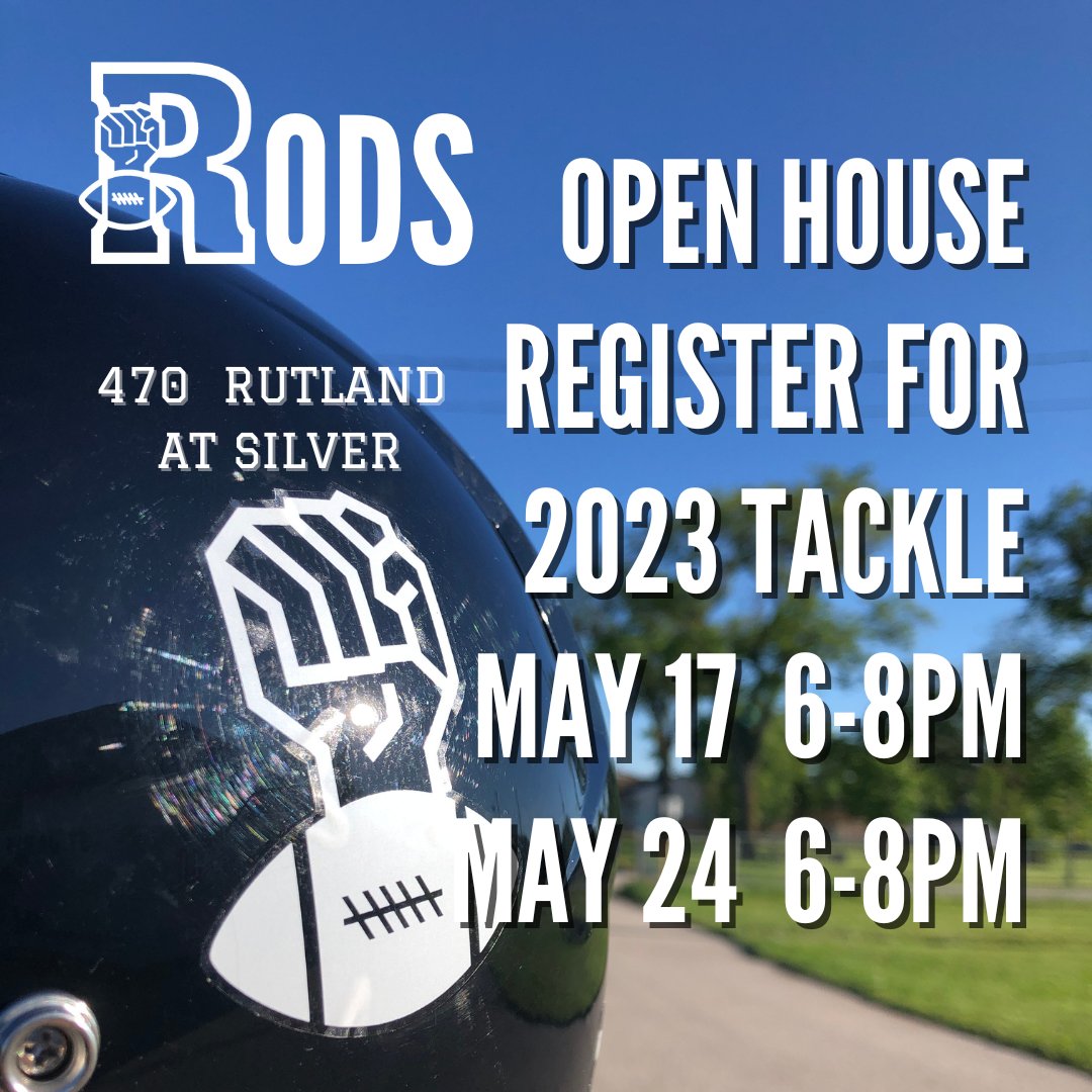 GoRods's tweet image. Did you miss our Open House on Saturday? We 're having two more this month on the 17th and 24th! Come and chat with some coaches and register for our 2023 tackle season in person Rutland at Silver. Register for Tackle Football Online - ages 8+: rodsfootball.com