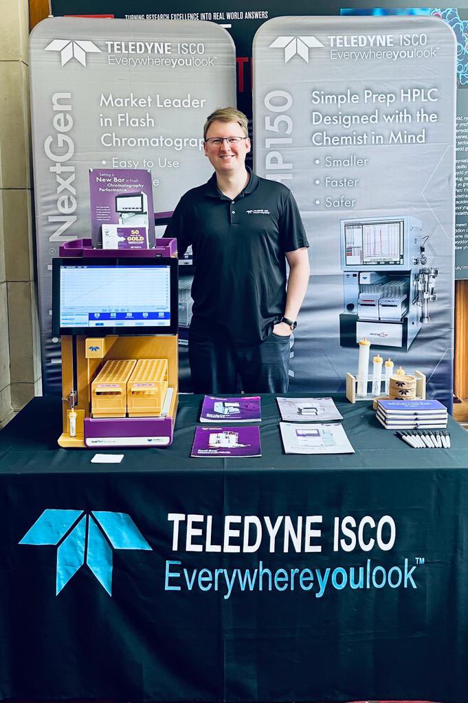 IscoUk's tweet photo. All set up at Cardiff University / Prifysgol Caerdydd for the Annual Cardiff Chemistry Conference. Pop by to say hello if you’re around and find out how you could win our Golden CombiFlash! #goldencombiflash #prephplc https://t.co/VMWIzy2J1b