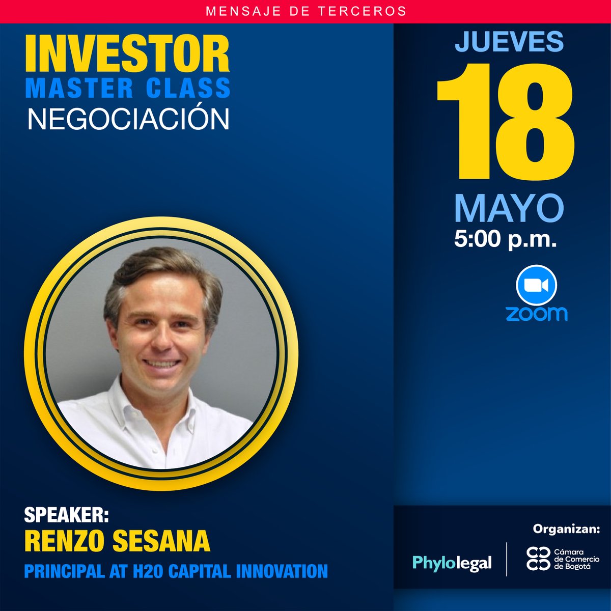 Te invitamos a participar en las Investor Masterclass para conocer las últimas tendencias en inversión de startups y emprendimientos de alto impacto <a href="/Phylolegal/">Phylo</a>. Inscríbete aquí👉bit.ly/3VFvZqR
