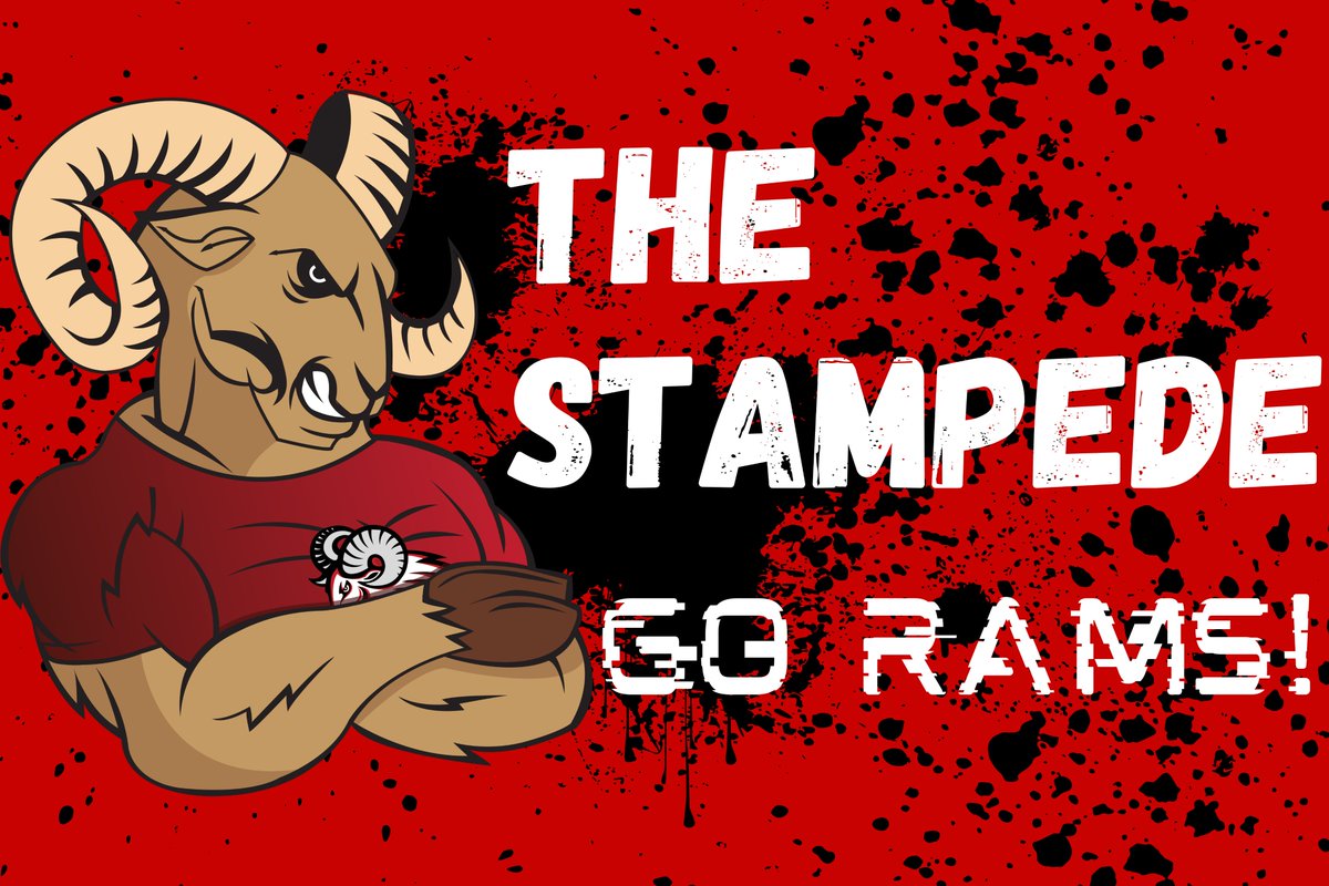 We are excited to announce that starting next school year, we will feature a new Student Section at it's home sporting events; The Stampede! The name was voted on by Red Creek High School Students and the mascots were created by Senior Wyitt Vega. #RAMSPROUD