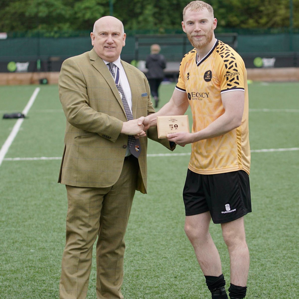 The <a href="/4Work15/">4 Work</a> #PrimaryCup Final 2023 - Player of the Match.

Tom Miles - @AGHinghamFC 

Presented by Norfolk FA Chairman, Michael Banham. #NorfolkFootball ⚽️🏆

📸 <a href="/Cunninghamben86/">Ben Cunningham</a>
