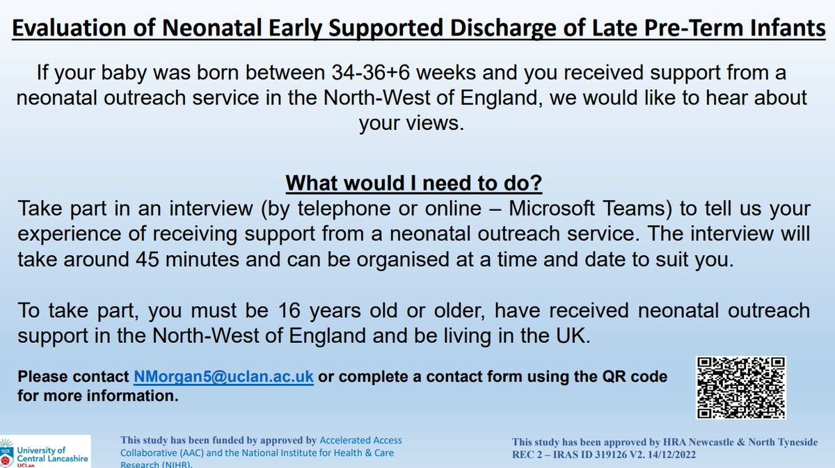 Evaluation of neonatal early supported discharge. We would like to hear your views as parents of neonatal outreach services in the North West. #NeonatalParents #NeonatalOutreach