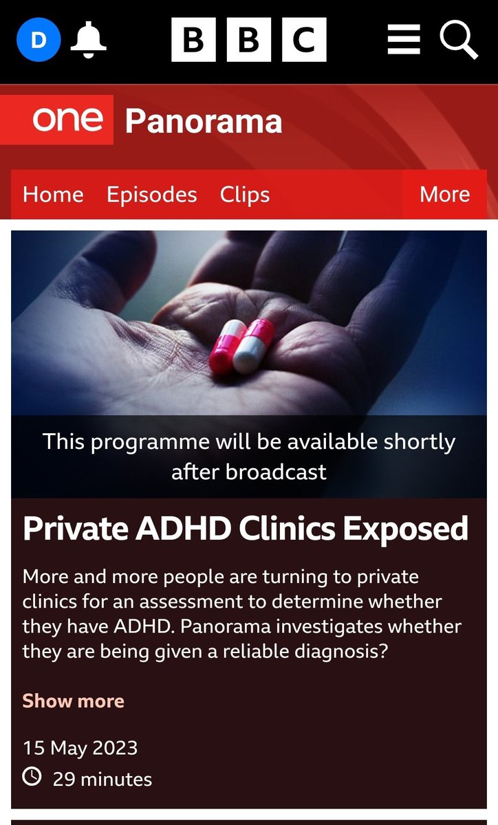Perhaps instead of setting out to prove #ADHD is over-diagnosed in private clinics, #Panorama could have thrown their considerable resources behind an investigation in to why #NHS diagnosis takes up to 5 years &amp; how ppl could be helped quicker?