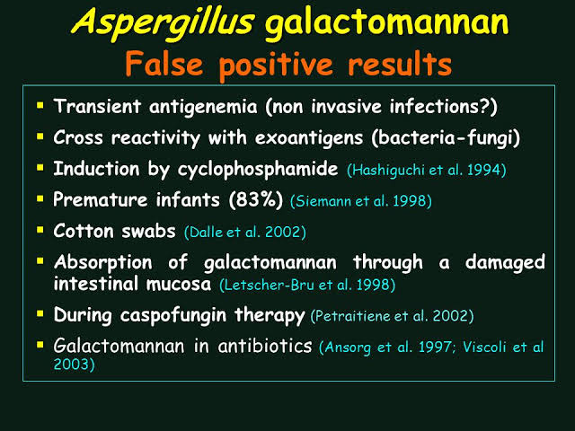 Causes of False positive Galactomannan ELISA