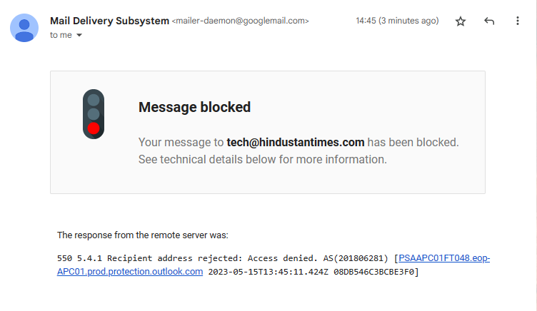 alcatraz_strike's tweet photo. @htTweets ooh, even the tech team rejects emails now. Absolutely smashing! Would you care to explain this at all please? https://t.co/FKr7kbEqFV