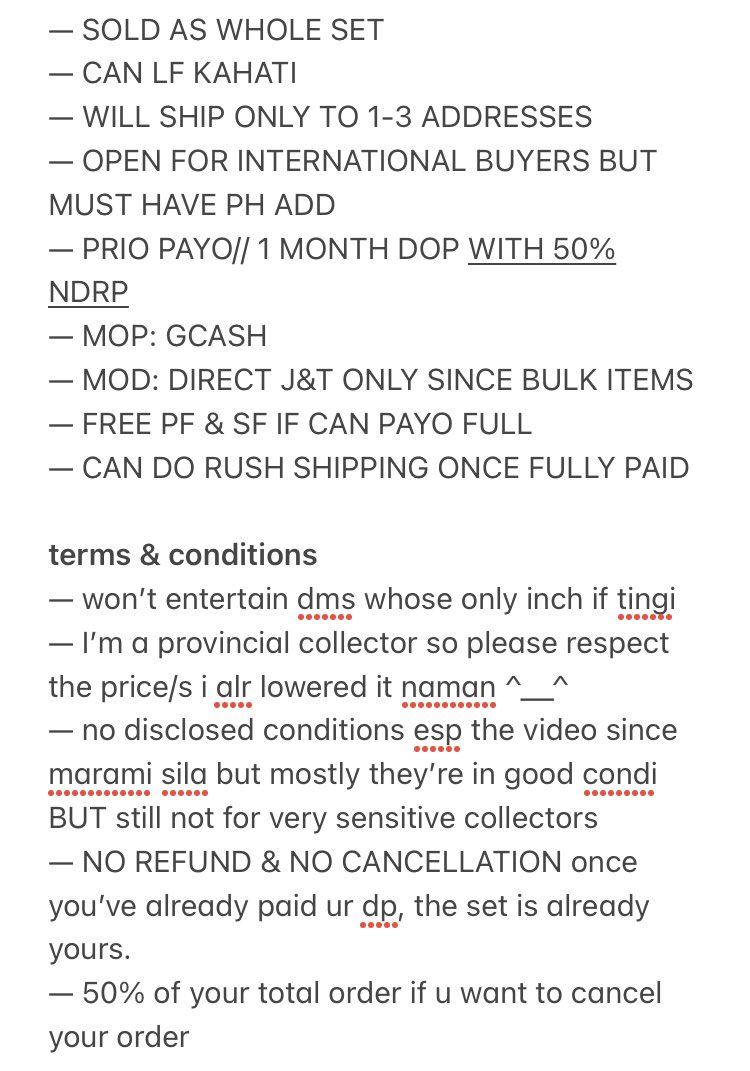 seeuncolls's tweet photo. kindly read before transacting https://t.co/NN8jBwIpHM