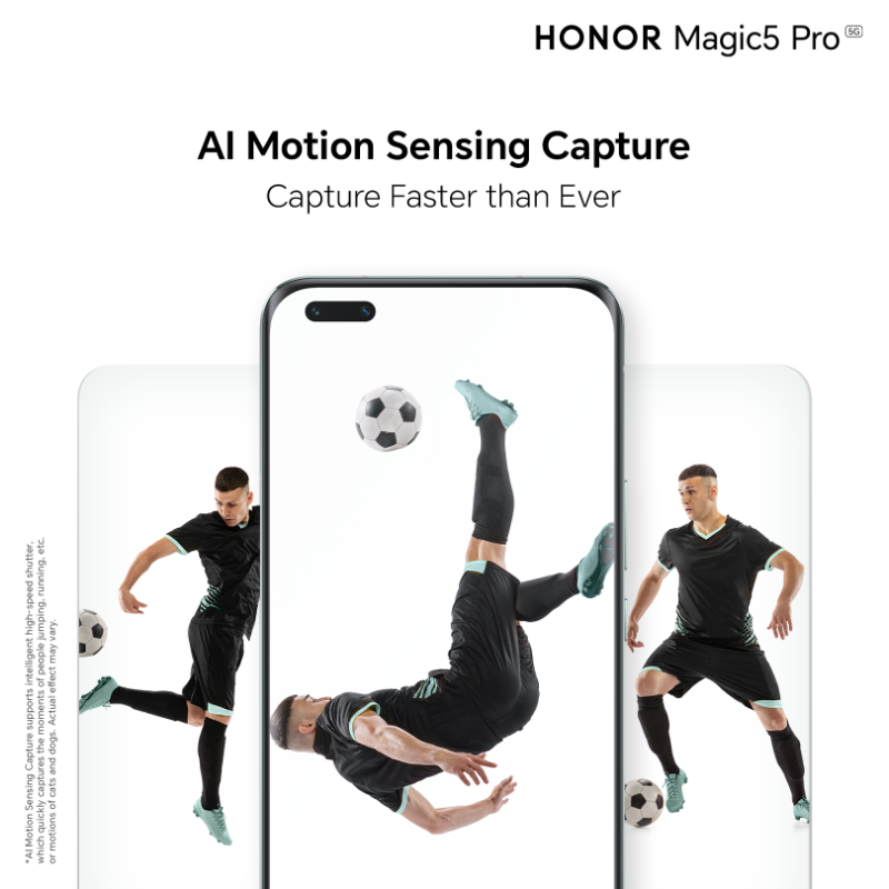 Honorarabia's tweet photo. Looking for an exceptional speed capture experience? Say hello to the all-new #HONORMagic5Pro, the Flagship smartphone with the fastest Capture that will never miss an action.

Pre-order from 26th May. https://t.co/cRHQsjvGO2
#UnleashThePowerOfMagic #FalconCapture #MagicMomentsAE