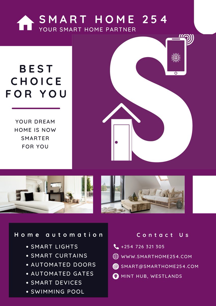 smarthome254's tweet photo. Smart Homes - the future of living! Control your lights, temperature, appliances, and security systems from your phone. Learn more at https://t.co/yYn8k2xcNq. #SmartHomes #FutureLiving #HomeAutomation #TechnologyRevolution https://t.co/18vAoSqpKf