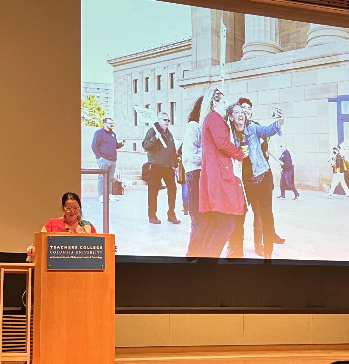 The @NYCMER 2023 Annual Conference — Speak Up: Change in Museums — has officially begun at @TeachersCollege!

NYCMER President @LeahGolubchick kicking off an inspirational day: “We’re educators and that’s what we do, we keep learning.” #NYCMER22 #museum #arted